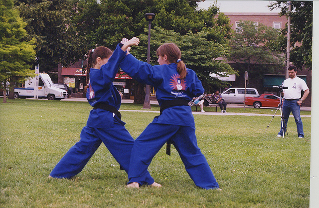 Kids Martial Arts Training Outside