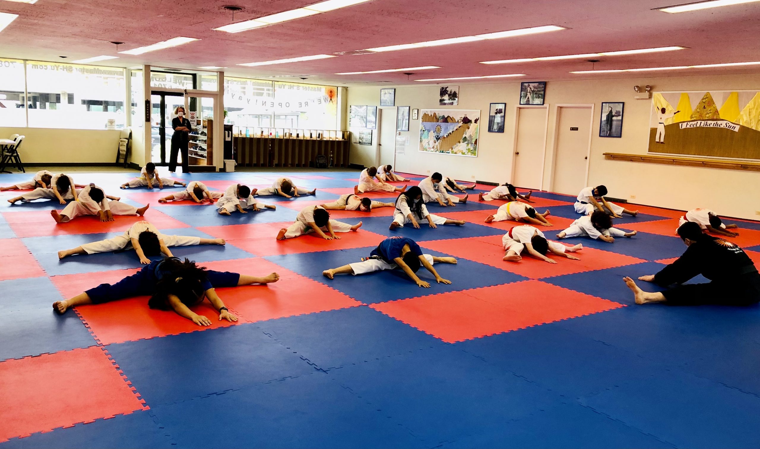 Martial Arts Students Warming Up